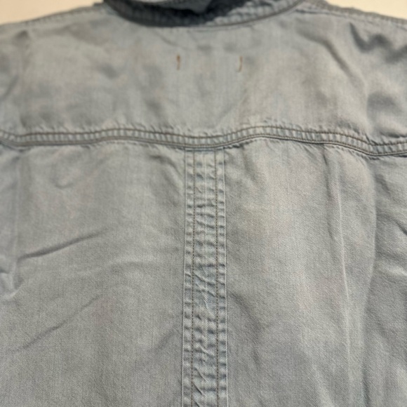 7 for all mankind Women’s Med. Chambray Shirt Button Down Casual Lagenlook Blue. - Picture 10 of 12